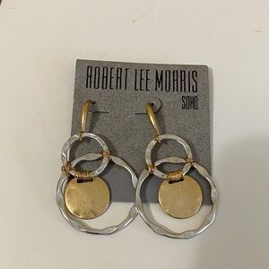 Robert Lee Morris Soho Gold and Silver Circle Earrings